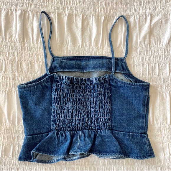 Fitted Denim Cropped Top - Picture 2 of 3
